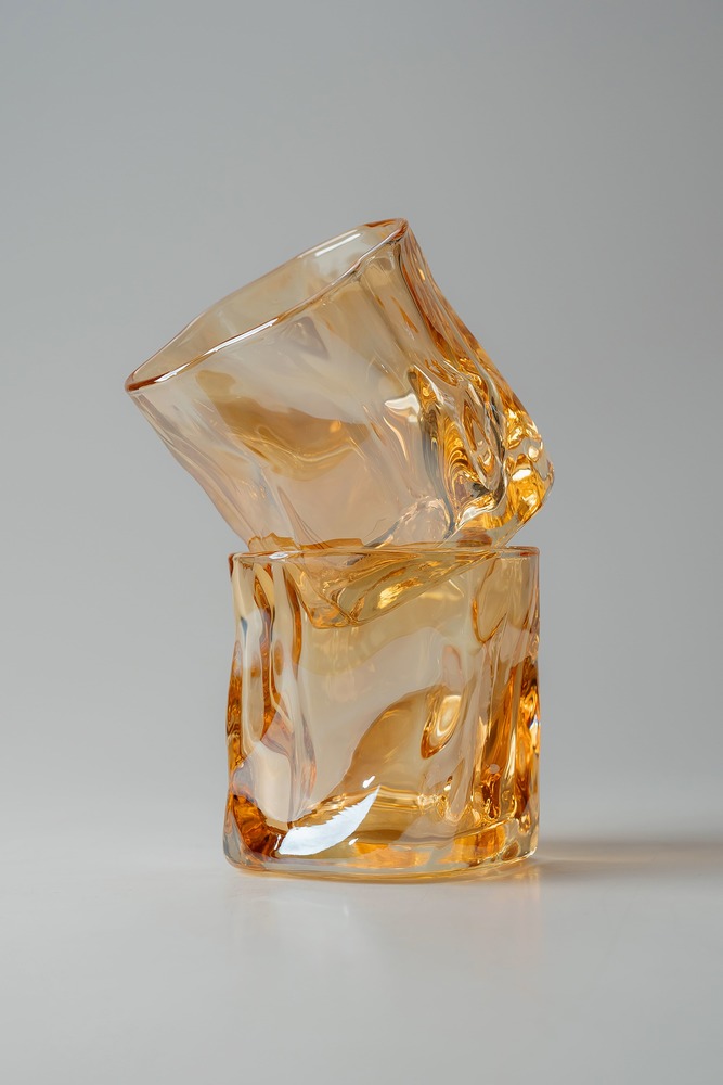 Комплект стаканов Оранжевый Стаканы Стеклянная посуда Для дома Олд фэшн Стаканы Посуда для напитков HoReCa