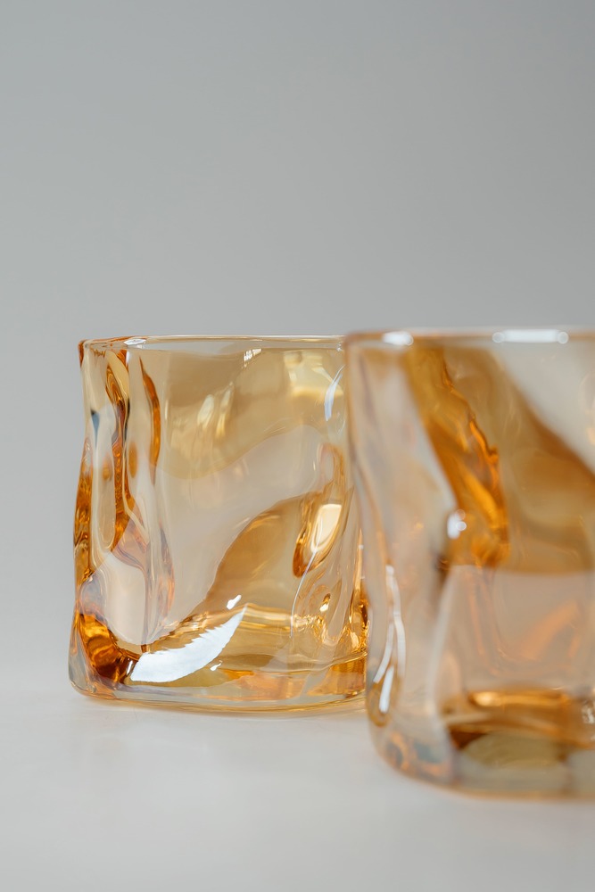 Комплект стаканов Оранжевый Стаканы Стеклянная посуда Для дома Олд фэшн Стаканы Посуда для напитков HoReCa