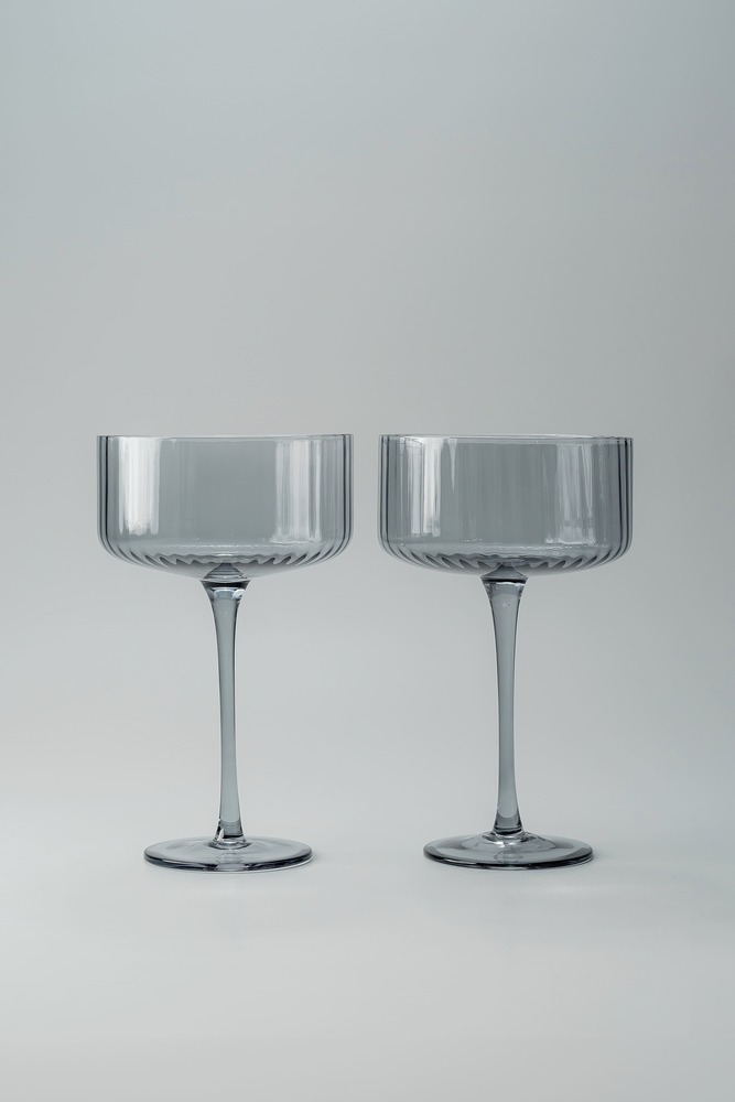 Комплект бокалов Серый Бокалы Стеклянная посуда Для дома Фужеры для шампанского Бокалы и фужеры Посуда для напитков HoReCa