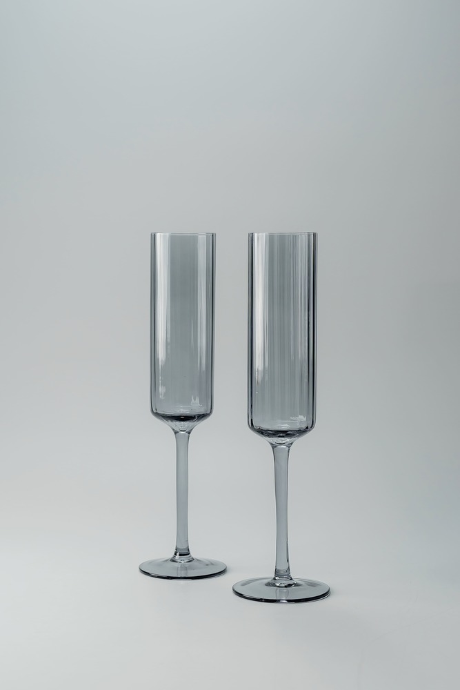 Комплект бокалов Серый Бокалы Стеклянная посуда Для дома Фужеры для шампанского Бокалы и фужеры Посуда для напитков HoReCa