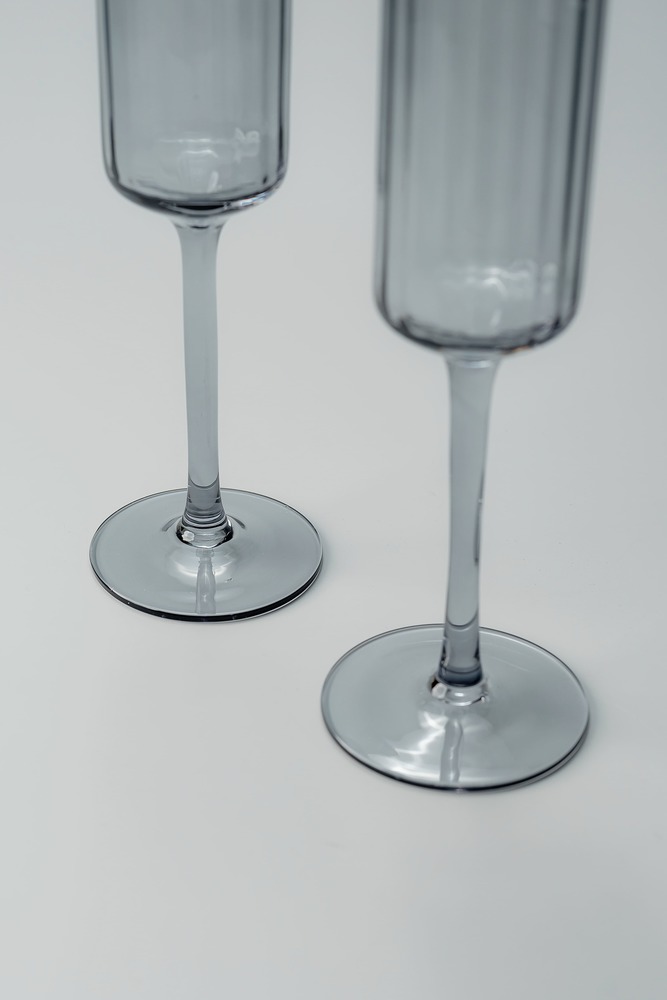 Комплект бокалов Серый Бокалы Стеклянная посуда Для дома Фужеры для шампанского Бокалы и фужеры Посуда для напитков HoReCa