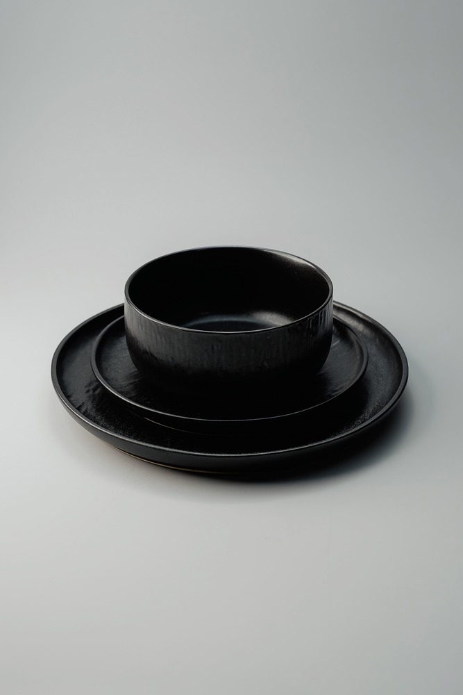 Обеденная тарелка Черный Обеденные тарелки Тарелки Столовая посуда Столовая посуда и предметы сервировки HoReCa