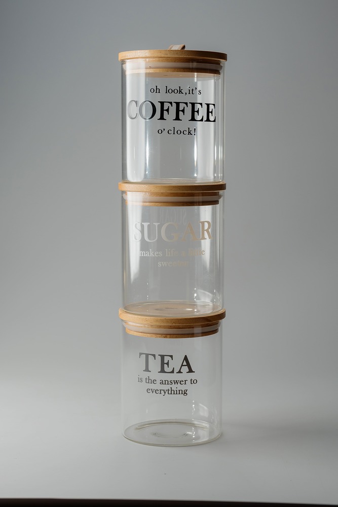 Комплект банок для хранения Прозрачный Хранение Кухня Для дома