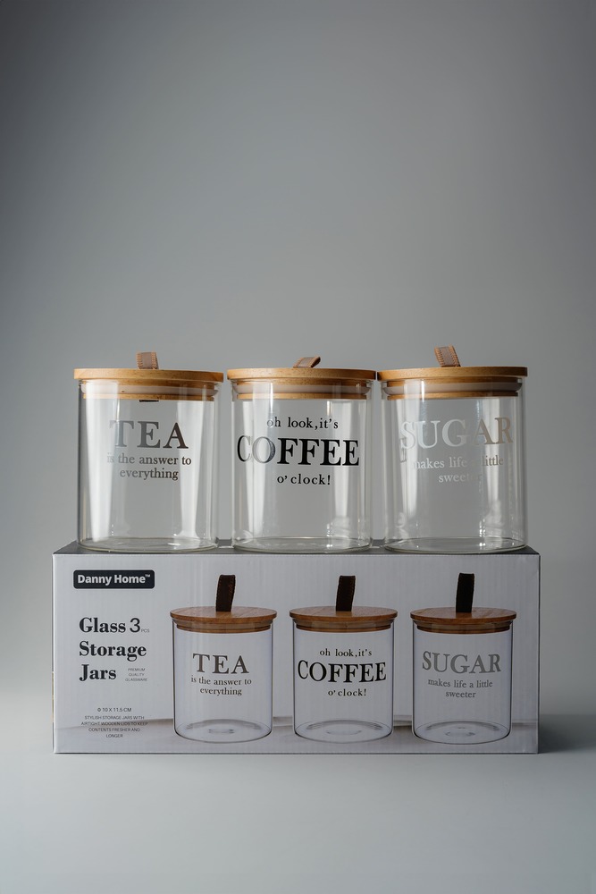 Комплект банок для хранения Прозрачный Хранение Кухня Для дома