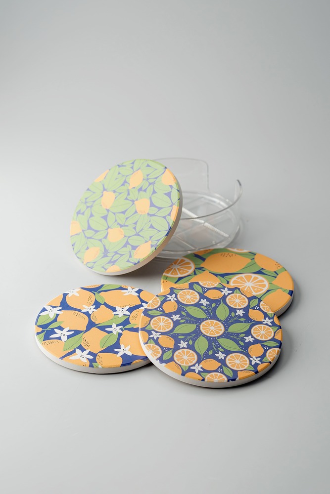 Комплект подстаканников Желтый Предметы сервировки Столовая Для дома