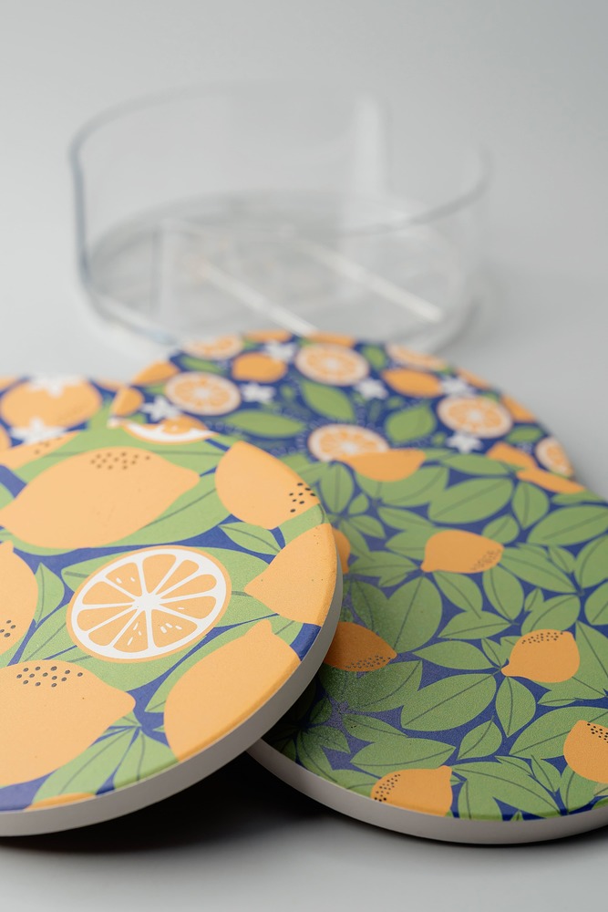 Комплект подстаканников Желтый Предметы сервировки Столовая Для дома