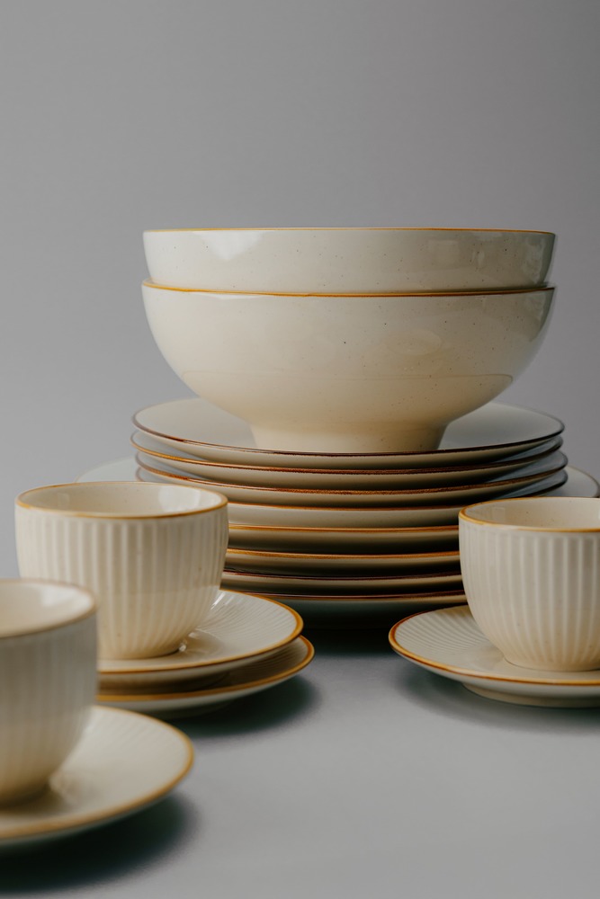 Комплект из 26 предметов на 6 персон Бежевый Наборы посуды Столовая посуда Столовая Для дома