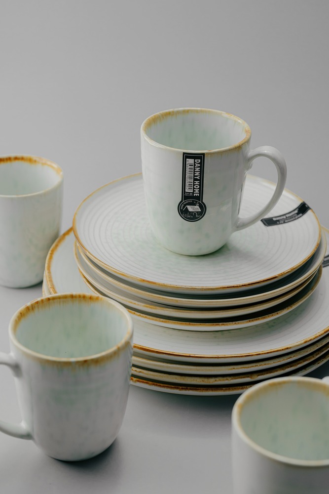 Комплект из 12 предметов на 4 персоны Бирюзовый Наборы посуды Столовая посуда Столовая Для дома