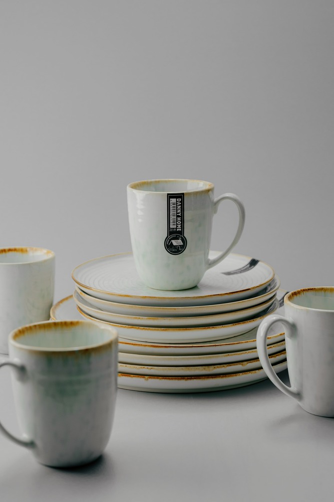 Комплект из 18 предметов на 6 персон Бирюзовый Наборы посуды Столовая посуда Столовая Для дома