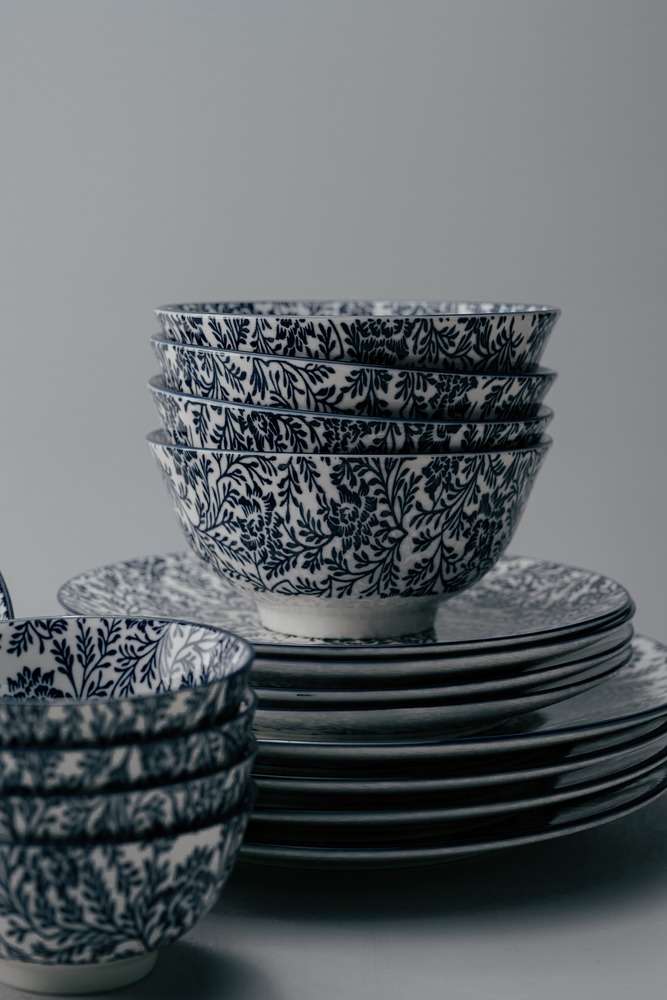 Комплект из 25 предметов на 6 персон Синий Наборы посуды Столовая посуда Столовая Для дома