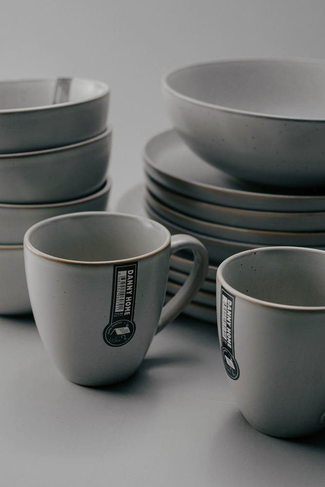 Комплект из 17 предметов на 4 персоны Серый Наборы посуды Столовая посуда Столовая Для дома