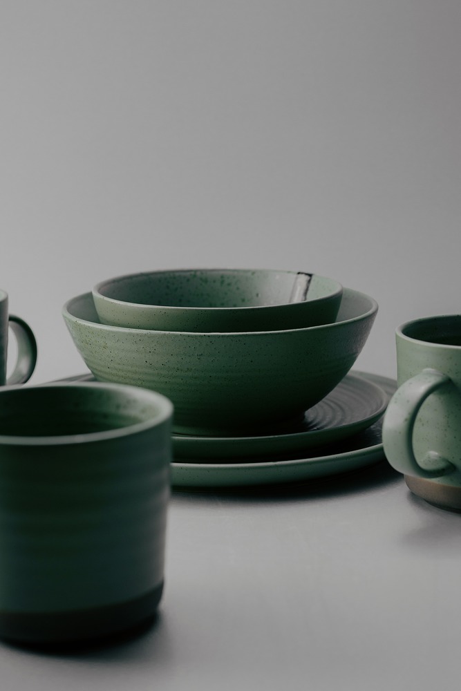 Комплект из 17 предметов на 4 персоны Зеленый Наборы посуды Столовая посуда Столовая Для дома