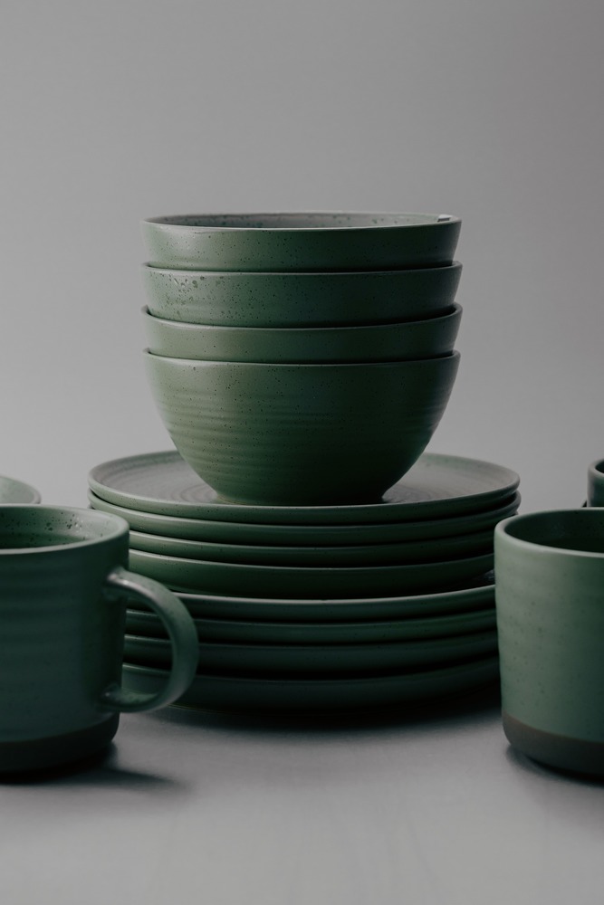Комплект из 25 предметов на 6 персон Зеленый Наборы посуды Столовая посуда Столовая Для дома