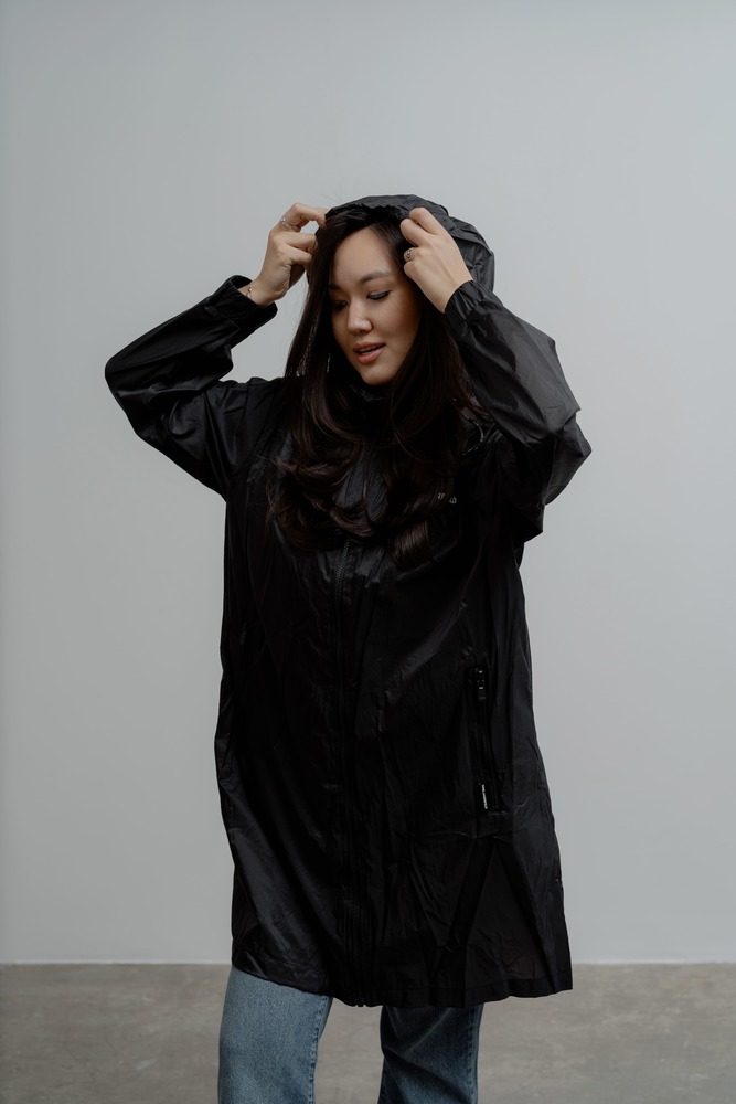 Дождевик Черный Дождевики Одежда Женщинам