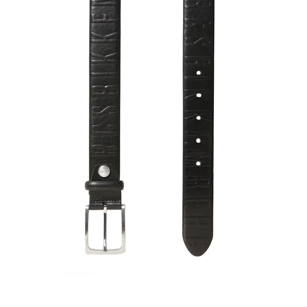 MEN'S LEATHER BELT WITH FABRIC EFFECT Темно-синий Ремень Мужчинам