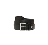 MEN'S LEATHER BELT WITH FABRIC EFFECT Черный Ремень Мужчинам
