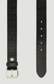 MEN'S LEATHER BELT WITH FABRIC EFFECT Черный Ремень Мужчинам