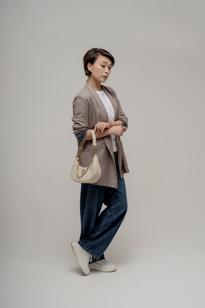 Сумка хобо Бежевый Сумка хобо Сумки Женщинам