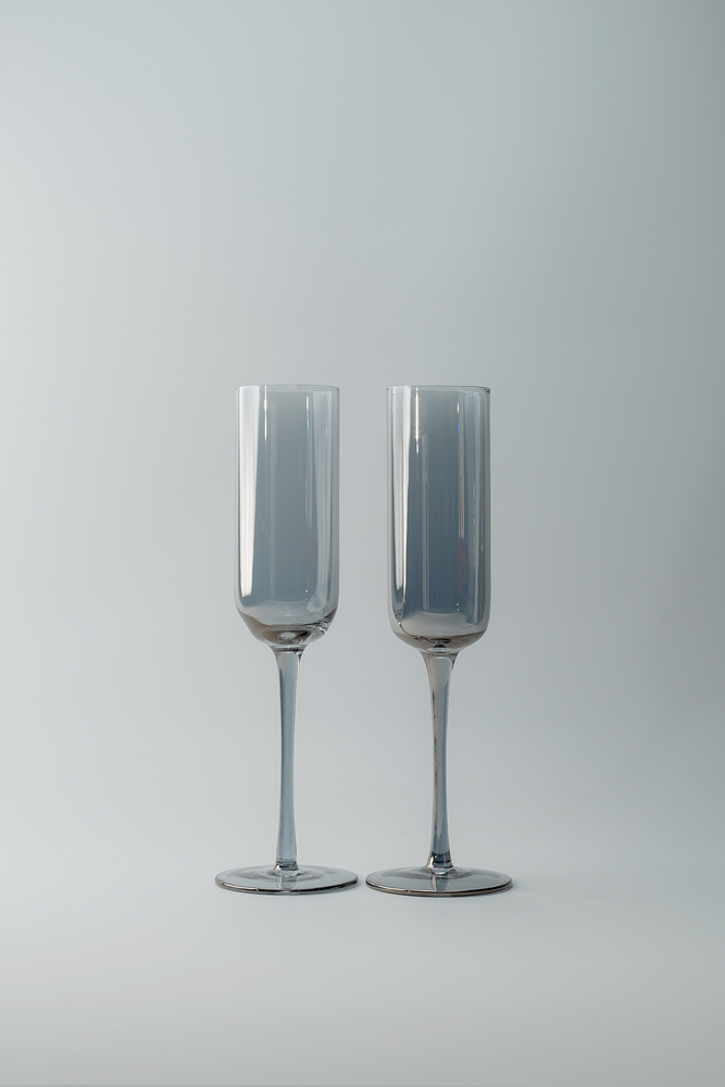 Комплект бокалов Серый Бокалы Стеклянная посуда Для дома Фужеры для шампанского Бокалы и фужеры Посуда для напитков HoReCa