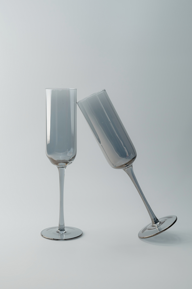 Комплект бокалов Серый Бокалы Стеклянная посуда Для дома Фужеры для шампанского Бокалы и фужеры Посуда для напитков HoReCa