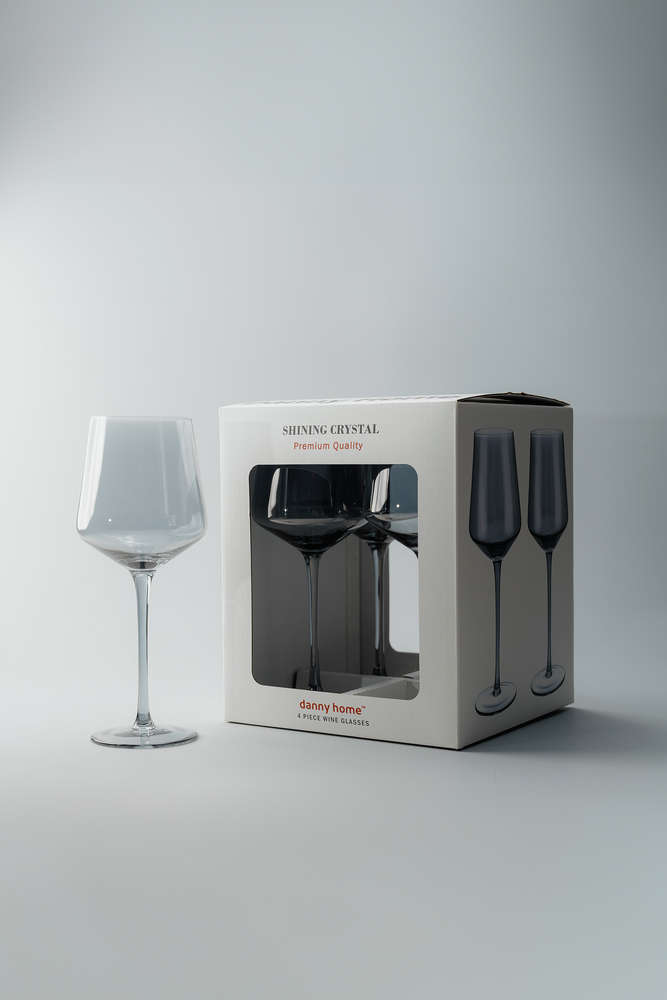 Комплект бокалов Серый Бокалы Стеклянная посуда Для дома Бокалы для вина Бокалы и фужеры Посуда для напитков HoReCa