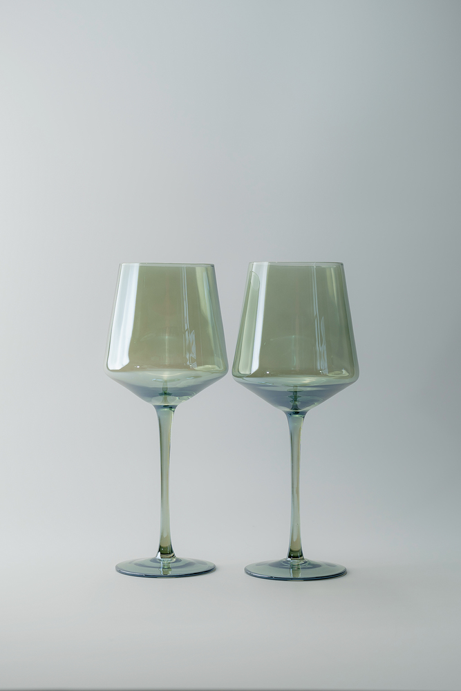 Комплект бокалов Зеленый Бокалы Стеклянная посуда Для дома Бокалы для вина Бокалы и фужеры Посуда для напитков HoReCa