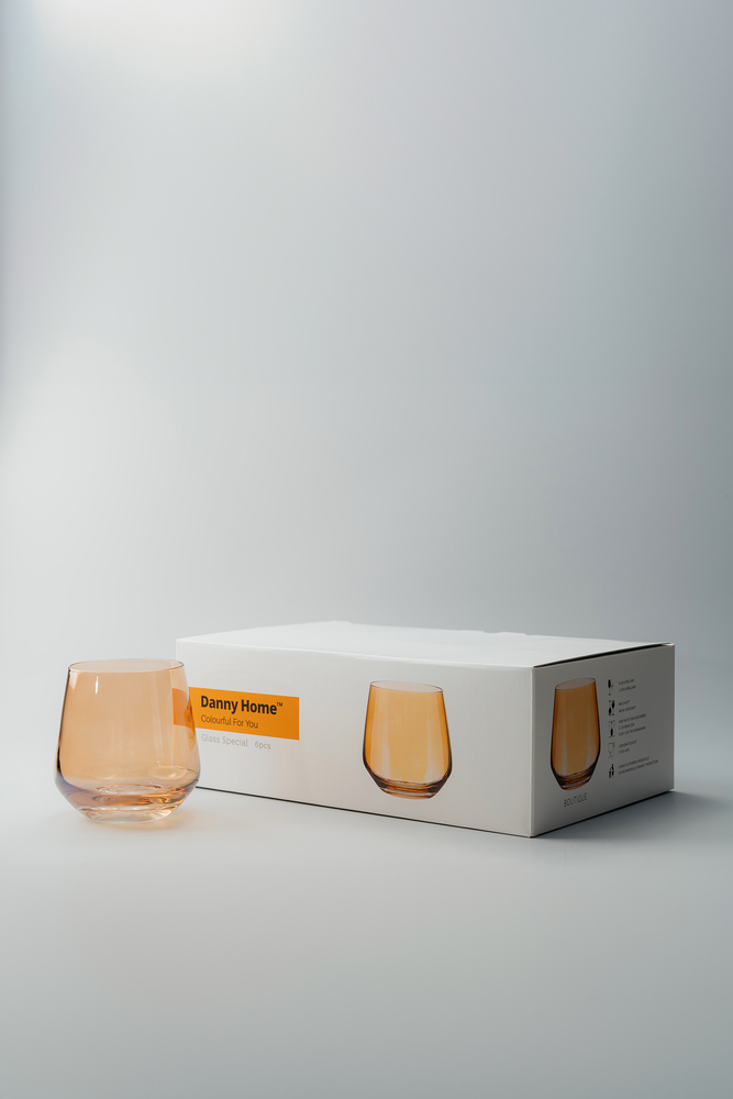 Комплект стаканов Оранжевый Стаканы Стеклянная посуда Для дома Олд фэшн Стаканы Посуда для напитков HoReCa