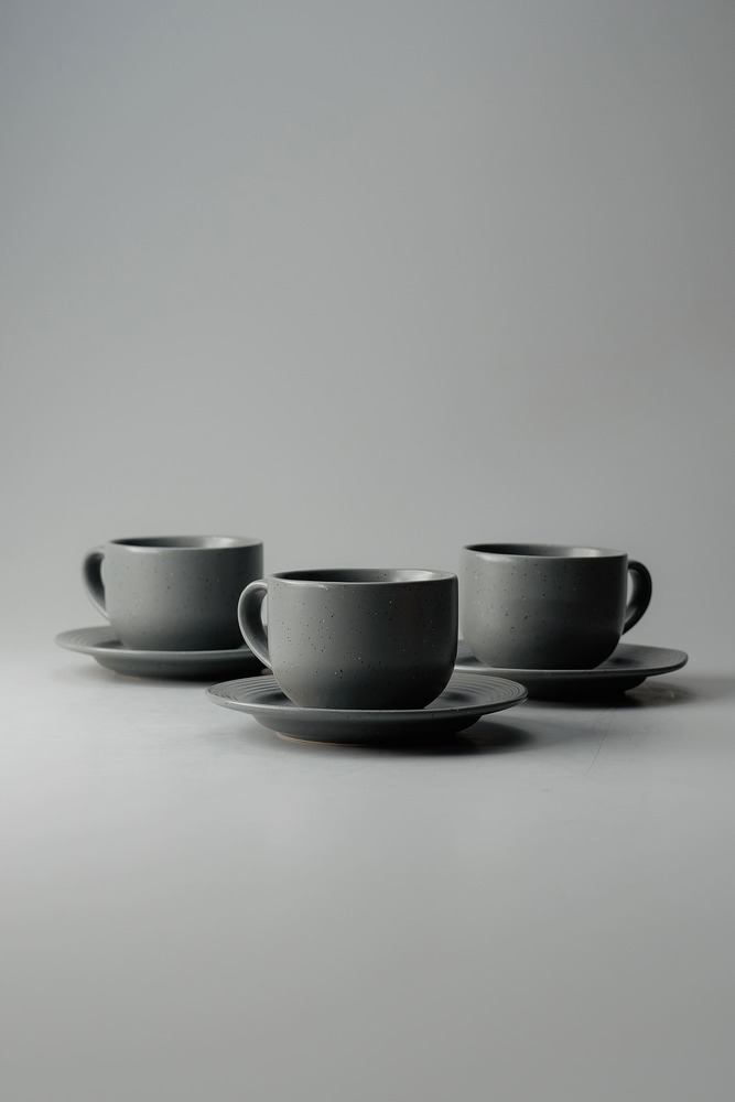 Чайная пара Серый Чайные пары Столовая посуда Столовая Для дома Чайные пары Чашки и кружки Посуда для напитков HoReCa